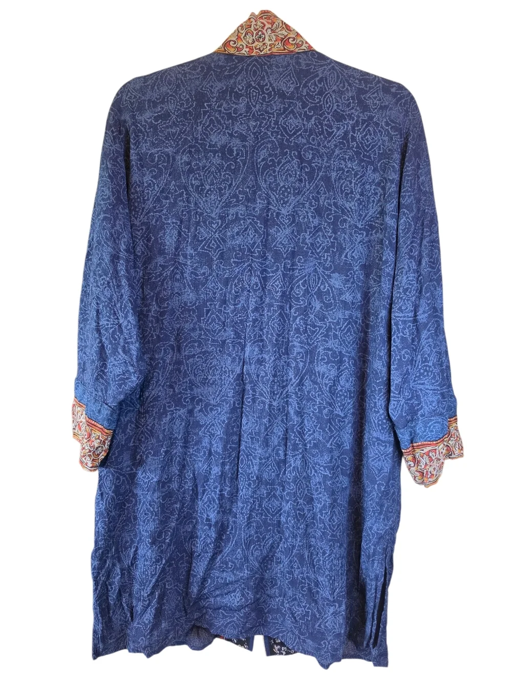 Vintage Carole Little Blue Boho Soutache Kimono Wrap Jacket, Size 6